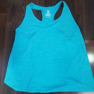 Athletic Works Womens XXL Turquoise Blue Racerback Perforated Active Tank Top